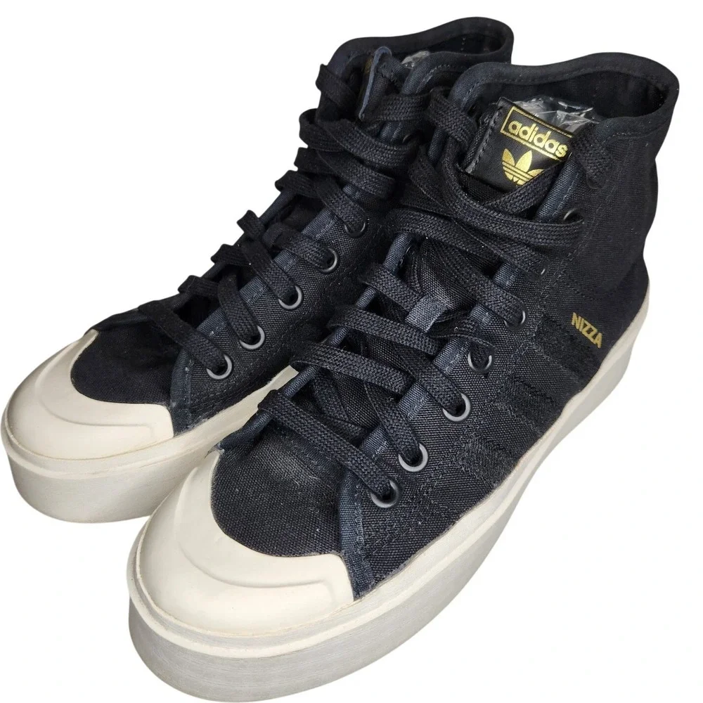 ADIDAS Originals Nizza Bonega Mid Sneakers Womens 7.5 Black White GZ4295